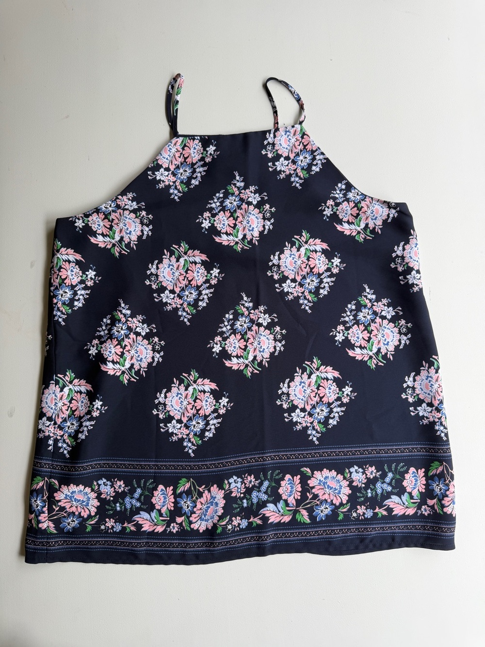 NWT LOFT blue Floral High-Neck Camisole Tank Top - Size XS